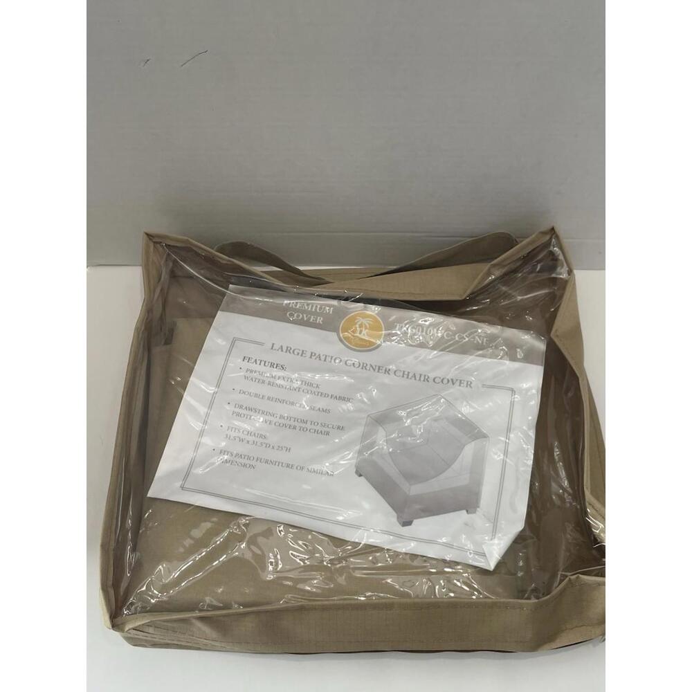 High Quality Monterey Large Patio Corner Chair Cover in Beige by TK Classics